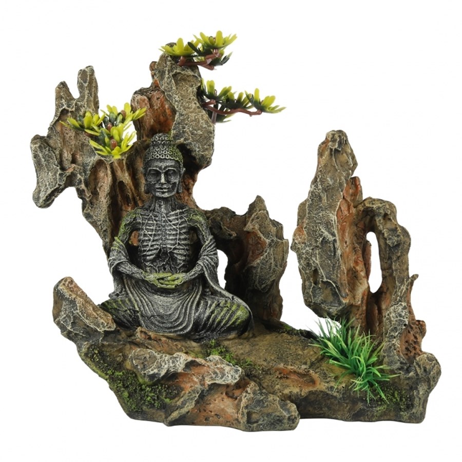 Bouddha sur rocher 20,2x11,3x18cm