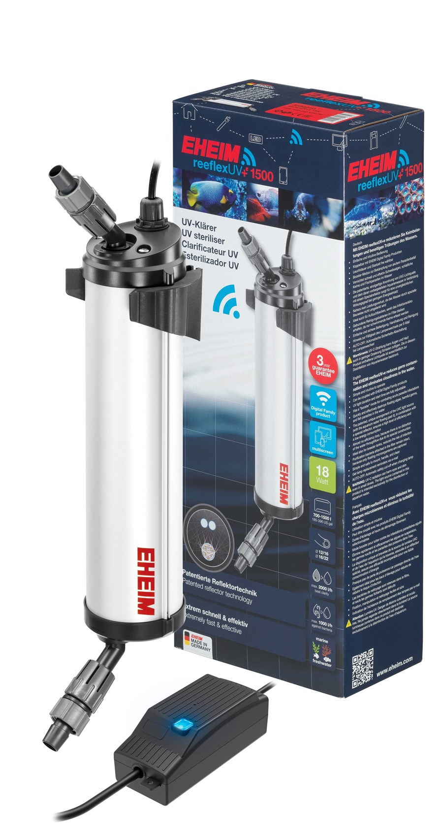 STERILISATEUR Reeflex UV+e 1500 Eheim 18W 700-1500L
