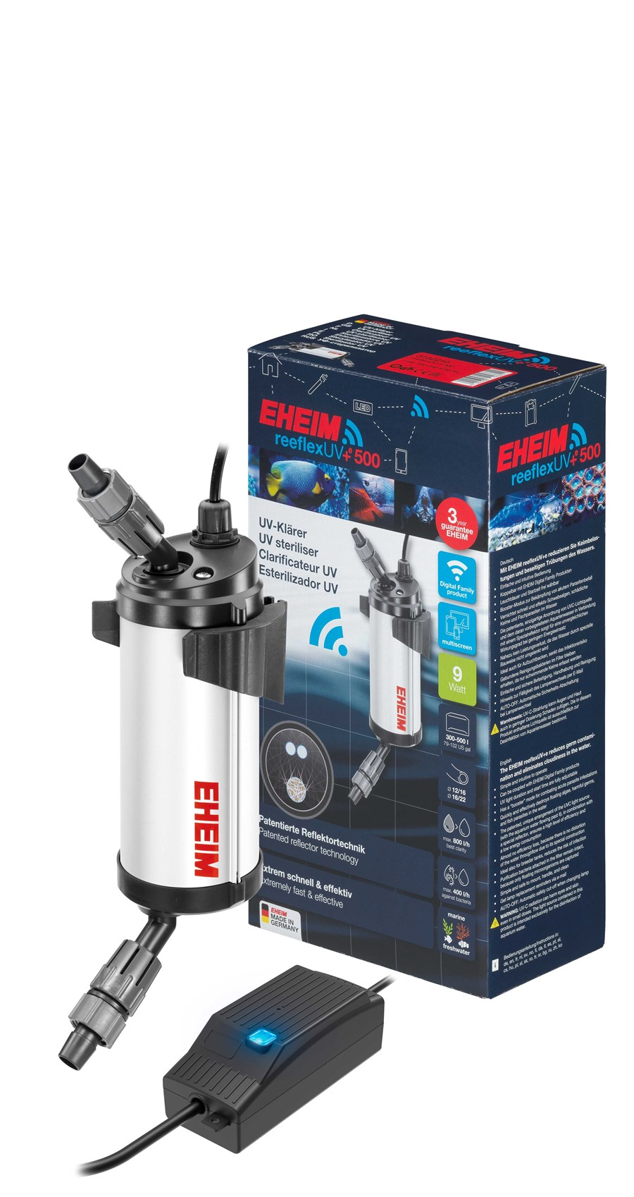 STERILISATEUR Reeflex UV+e 500 Eheim 9W 300-500L