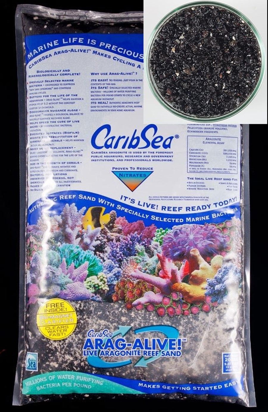 PREIS - Dark Caribic Sand - 3kg - Sable foncé pour aquarium marin